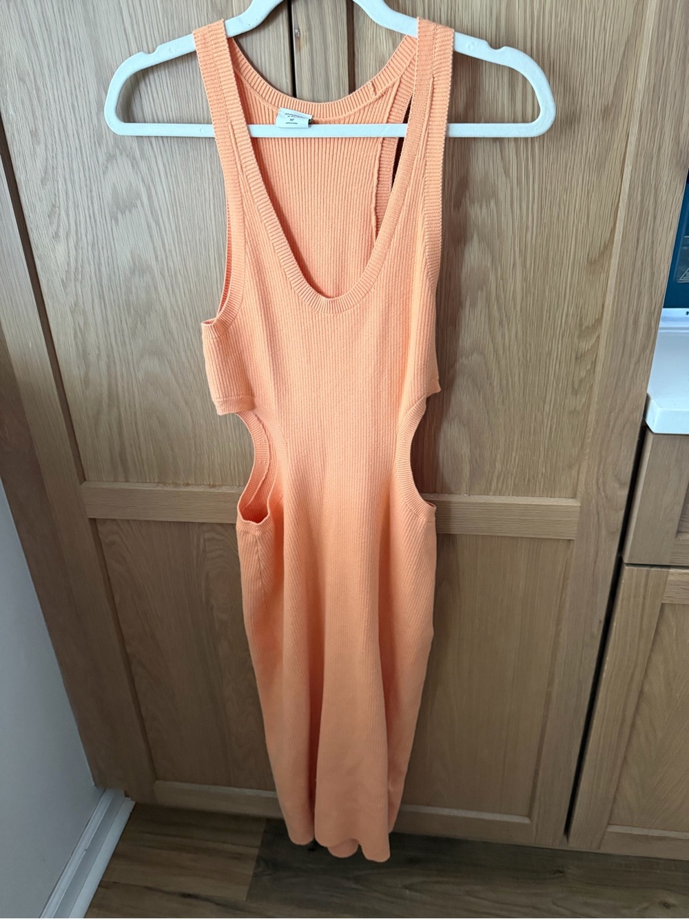 Abercrombie Sleeveless Cutout Knit Midi Dress - Peach
